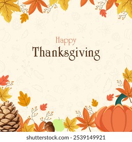 A sweet and bright thanksgiving greeting. A beautiful greeting with white background