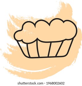 Sweet brownie, icon illustration, vector on white background