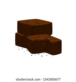 Sweet Brownies on white background. vector illustration.