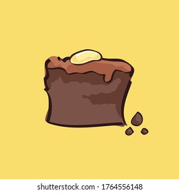 sweet brownies vector design, slice brownies cake