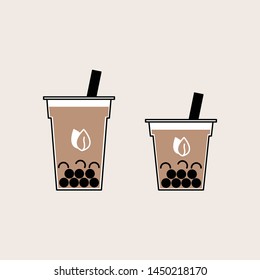 sweet bubble milk tea large size and small size.