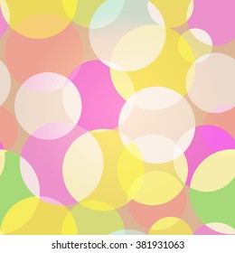 Sweet Bubbles. Seamless Texture for background image on websites, e-mails, etc. Cream-colored Background. High contrast circles.