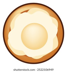 A sweet bun with cottage cheese filling. Vector illustration without using AI.