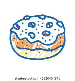 sweet bun food meal doodle icon sketch vector. sweet bun food meal sign. isolated symbol illustration