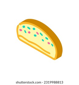sweet bun food meal isometric icon vector. sweet bun food meal sign. isolated symbol illustration