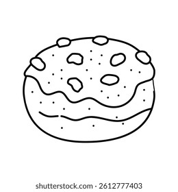 sweet bun food meal line icon vector. sweet bun food meal sign. isolated contour symbol black illustration