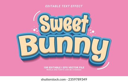 sweet bunny 3d style text effect