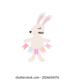 Sweet bunny cartoon vector illustration