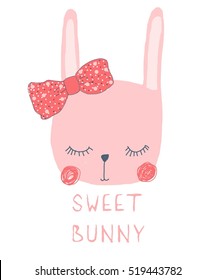 sweet bunny girl vector illustration