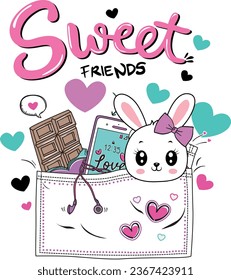 sweet bunny graphic tees for girl design