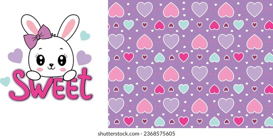 sweet bunny rabbit graphic tees for girl design