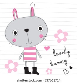 sweet bunny rabbit vector illustration