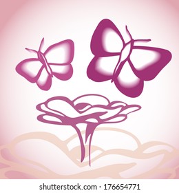 Sweet butterflies illustration - cute subtle and fluffy cover or little girl notebook or scrapbook