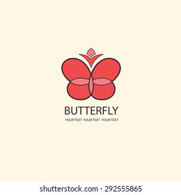 Sweet Butterfly. Vector icons . flat design set