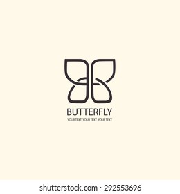 Sweet Butterfly. Vector icons pattern. flat design set