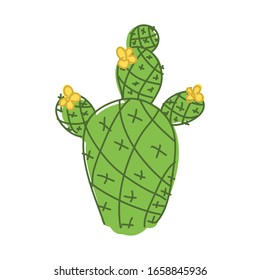 sweet cactus vector with green outline