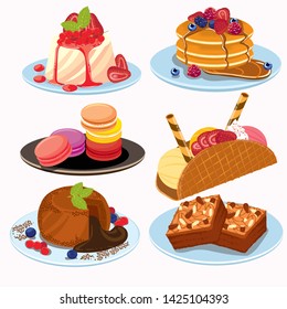 sweet cafe, dessert set, bakery set, dessert background