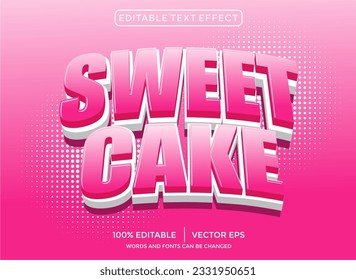 Sweet cake 3D editable text effect