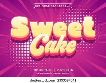 Sweet cake 3D editable text effect