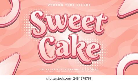 Sweet Cake 3D editable text effect Template with Cartoon style template