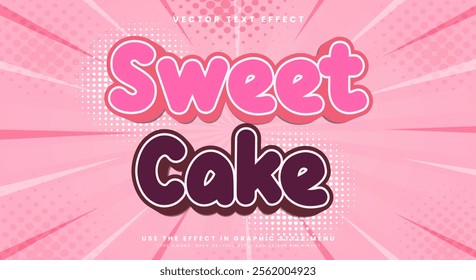 Sweet cake 3d editable text effect template