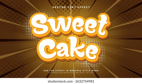Sweet Cake 3d editable Text Effect Template Suitable for Comic Style