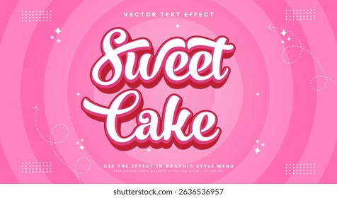 Sweet Cake 3d editable text effect Template Suitable for Cute theme