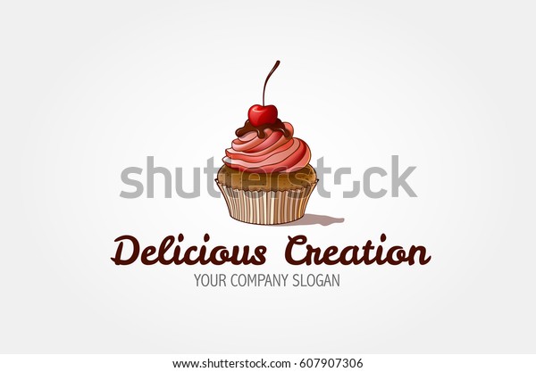 Sweet Cake Bakery Logo Very Light Royalty Free Stock Image