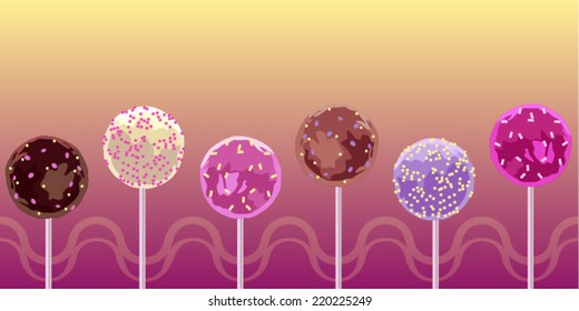 sweet cake balls with confectionery shaped  pacifier
