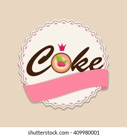 Sweet Cake with Berry Menu Background Vector Illustration EPS10