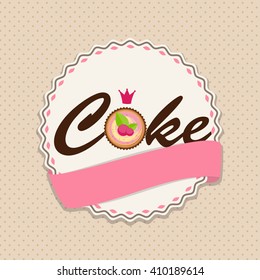 Sweet Cake with Berry Menu Background Vector Illustration EPS10