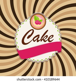 Sweet Cake with Berry Menu Background Vector Illustration EPS10
