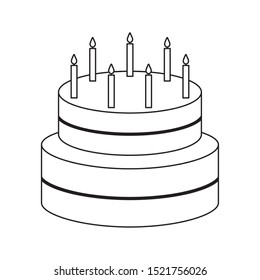 sweet cake of birthday isolated icon vector illustration design