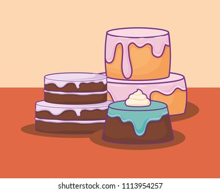 sweet cake birthday kawaii style