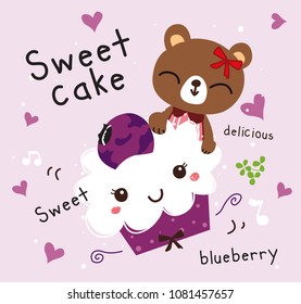sweet cake blueberry