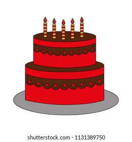 sweet cake with candles