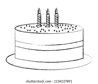 sweet cake with candles