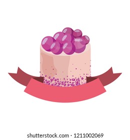 sweet cake celebration birthday ribbon
