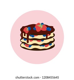 Sweet cake for celebration design. Cupcake. Chocolate. Planner signs, symbols, objects and templates for planners, invitations, notebooks, diaries and cards. Scrapbook elements. Heart. Print paper.