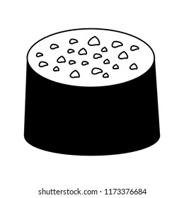 sweet cake of chocolate isolated icon