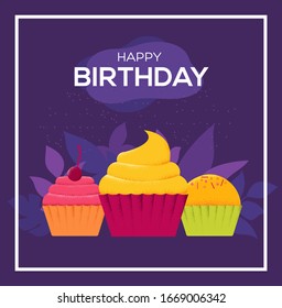 Sweet cake concept on white background illustration. Vector Art grain textured style