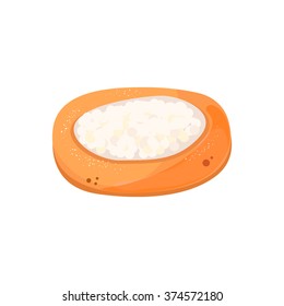 Sweet cake with cream cheese. Vector illustration of baking. Isolated vector illustration on white background