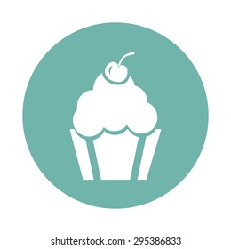 Sweet cake with cream icon