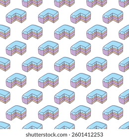 Sweet cake with cream. Seamless vector pattern for fabric design, wallpapper, wrapping.