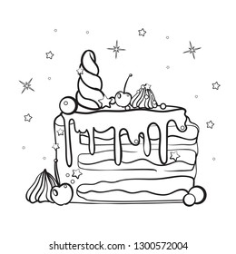 Sweet cake. Decorated sweetness. Dessert. Unicorn Sweets. 
