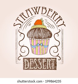 Sweet cake. Decorative sketch