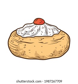 sweet cake dessert with fruit isolated style
