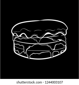 sweet cake doodle icon vector 