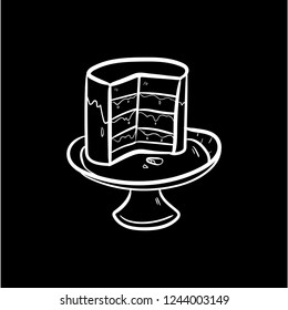 sweet cake doodle icon vector 