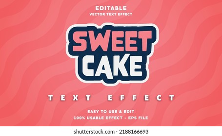 sweet cake editable text effect with modern and simple style, usable for logo or campaign title